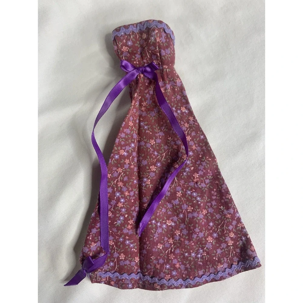 Vintage Purple‎ Floral Bow Long Barbie Dress